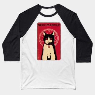 Spooky Nekomancer demon cat Baseball T-Shirt